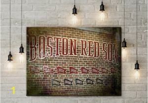 Red sox Green Monster Wall Mural Fenway Park Championship Flag Wall Mural Boston Red sox Wall Art In Print or Canvas Free Shipping