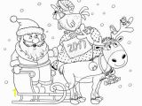 Reindeer Christmas Coloring Pages New 2017 Year Christmas Greeting Card Cute Funny Santa In