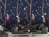 Removable 3d Wall Murals 3d Cartoons Tree Parrot Wallpaper Removable Self Adhesive