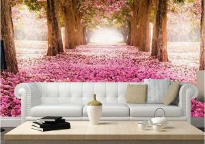 Removable 3d Wall Murals Trees Removable Wallpaper Pink Cherry Blossom Trees