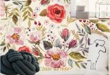 Removable Floral Wall Mural Removable Wallpaper Vintage Berries and Flowers Peel & Stick