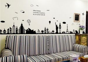 Removable Mural Wall Stickers City Silhouette Removable Wall Sticker Room Mural Decal Home