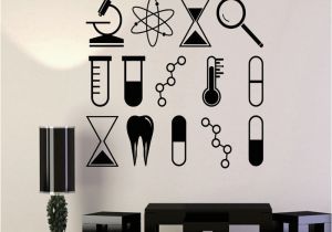 Removable Mural Wall Stickers Us $8 68 Off Vinyl Wall Stickers Science University School Laboratory Chemistry Creative Decal Interior Wall Decorative Removable Mural In Wall