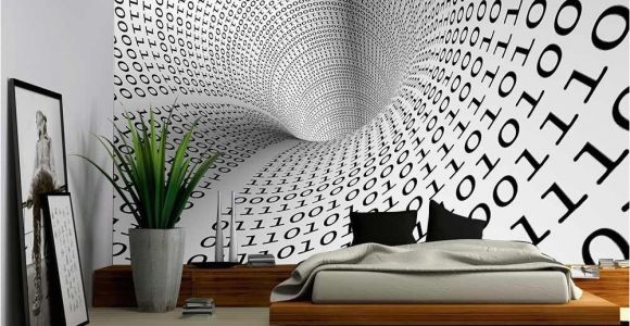 Removable Wall Mural Self Adhesive Large Wallpaper Wall26 Abstract Image Of Tunnel with Binary Language