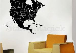 Removable Wall Murals Canada north America Map Decal United States Usa Us Map by