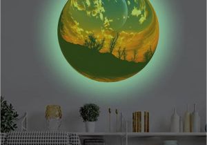 Removable Wall Murals for Kids 3d Scenic Ball Fluorescent Wall Sticker Removable Glow In the Dark Noctilucent Decals Wall Decor Home Art Kids Room Baby Boy Wall Decals for Nursery