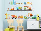 Removable Wall Murals Kids Decowall Dw1612 Construction Site Kids Wall Decals Wall