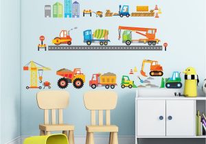 Removable Wall Murals Kids Decowall Dw1612 Construction Site Kids Wall Decals Wall