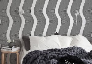 Removable Wall Murals Wallpaper Op Art Wallpaper Black and White Optical Illusion Wall