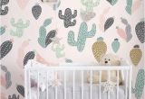 Repositionable Wall Murals Cactus Pastel Wall Mural Self Adhesive Fabric Wallpaper