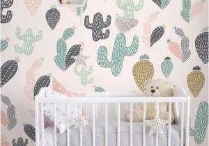 Repositionable Wall Murals Cactus Pastel Wall Mural Self Adhesive Fabric Wallpaper