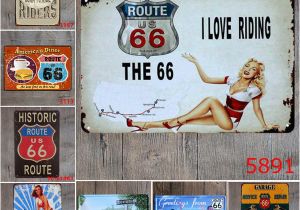 Retro Diner Wall Murals 2019 20 30cm Poster Us Route 66 Metal Sign Tin Plates Retro Metal Signs Wall Art Plaque for Pub Coffee Bar Garage Home Wall Decor From Serlima $42 18