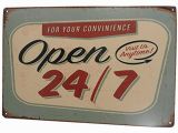 Retro Diner Wall Murals Open 24 7 Funny Tin Sign Bar Pub Garage Diner Cafe Home Wall