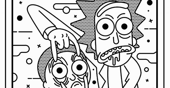 Rick and Morty Trippy Coloring Pages Rick and Morty Roy Lichtenstein Style Tv Shows Adult