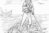 Robinson Crusoe Coloring Pages Robinson Crusoe On A Raft after Shipwrecked Coloring Page