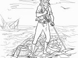 Robinson Crusoe Coloring Pages Robinson Crusoe On A Raft after Shipwrecked Coloring Page