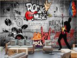 Rock Band Wall Murals Modern Wall Papers Rock Music Background Papier Peint Mural 3d Ktv