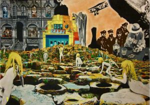 Rock N Roll Wall Mural Led Zeppelin Collage their Album Covers by Rochafeller