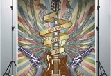 Rock N Roll Wall Mural Lucksty Rock and Roll Guitar Backdrops for Graphy