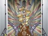 Rock N Roll Wall Mural Lucksty Rock and Roll Guitar Backdrops for Graphy