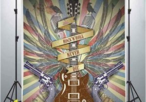 Rock N Roll Wall Mural Lucksty Rock and Roll Guitar Backdrops for Graphy