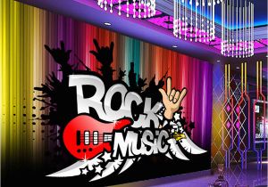 Rock N Roll Wall Mural Us $9 35 Off DuÅ¼a Streszczenie Rock N Roll Muzyka Ktv 3d Pokoju Tapety Krajobraz ZdjÄcie Tapeta Na ÅcianÄ 3 D Salon Mural Rolki Decor Naklejka W