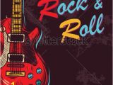 Rock N Roll Wall Mural Vintage Rock and Roll Music Background Vector Illustration
