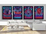 Rock N Roll Wall Murals Rock Festival Set Posters In Neon Style Collection Neon