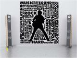 Rock N Roll Wall Murals Rock Star Decal Word Cloud Decor Guitar Decorations Rock