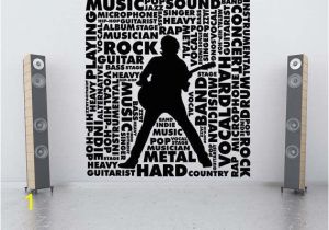 Rock N Roll Wall Murals Rock Star Decal Word Cloud Decor Guitar Decorations Rock