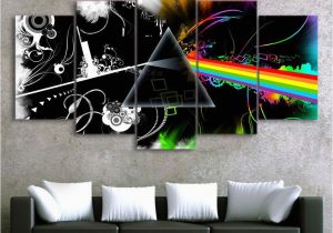 Rock Star Wall Murals Pink Floyd Music Band Canvas Hd Wall Decor 5pc Framed Oil