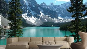 Rocky Mountain Wall Mural Azure Blue Lake Banff Rocky Mountain 3d Full Wall Mural