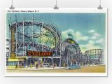 Roller Coaster Wall Mural Amazon Coney island New York View Of the Cyclone