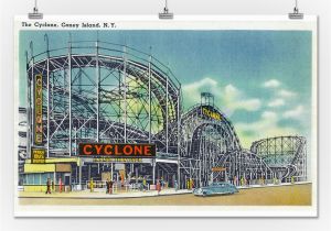 Roller Coaster Wall Mural Amazon Coney island New York View Of the Cyclone