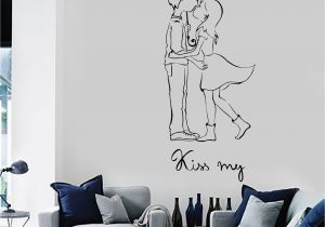 Romantic Bedroom Wall Murals Wall Vinyl Decal Love Couple Kiss My Romantic Bedroom Decor