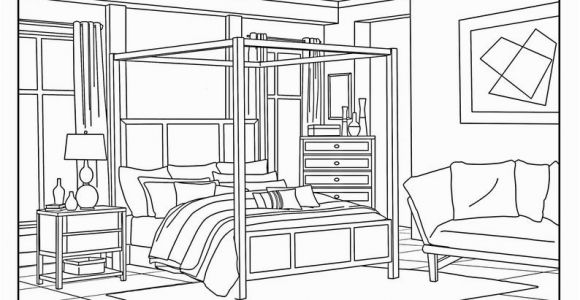 Rooms In A House Coloring Pages Bedroom Around the House Coloring Pages for Adults 1