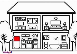 Rooms In A House Coloring Pages How to Draw House with Rooms
