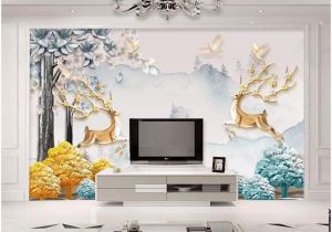 Rooms with Wall Murals Wdbh 3d Wallpaper Custom Mural European Minimalist Relief Elk Tree Living Room Home Decor 3d Wall Murals Wallpaper for Walls 3 D Wallpaper