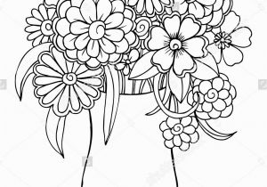 Rose Bouquet Coloring Pages Vector Bouquet Of Flowers In A Vase