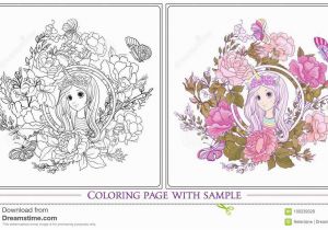 Rose Coloring Pages for Girls Young Nice Girl with Long Hear In Unicorn Horn Hat the