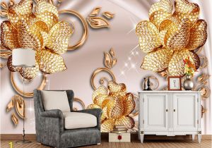 Rose Gold Wall Mural European Luxury Jewelry Rose 3d Wallpaper Papel De Parede