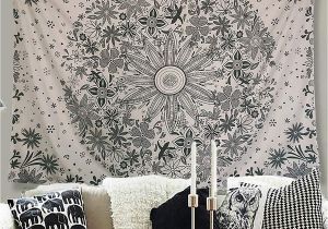 Rose Metal Wall Mural athorbot Bohemian Tapestry Wall Hanging Hippie Mandala Tapestry White Floral Wall Art Collage Dorm Home Decor Beach 80 X 60 Inch