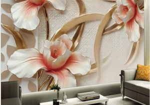 Roses and Sparkles Wall Mural 3d Relief Design Lily Flowers Wallpaper Custom Mural