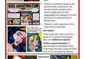 Roy Lichtenstein Wall Mural Roy Lichtenstein Gcse Art Checklist