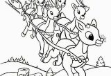 Rudolph Coloring Pages Online Rudolph and Santa Sleigh Coloring Page Christmas