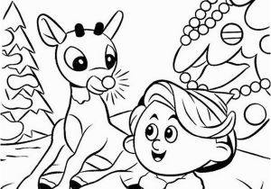 Rudolph the Red Nosed Reindeer and Santa Coloring Pages Rudolph the Red Nosed Reindeer Find A Baby In Snow Hole