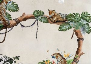 Rush the Field Wall Mural Removable Wallpaper Tropical Cheetahs Mural Wallpaper