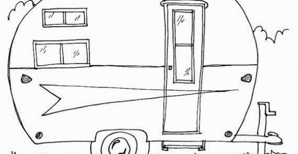 Rv Coloring Pages Instant Download Vintage Arrow Travel Trailer Printable Adult