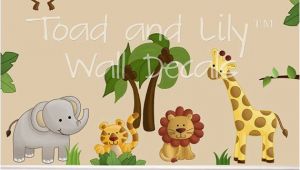 Safari Wall Murals for Nursery Fabric Wall Decals Jungle Animal Safari Girls Boys Bedroom Playroom