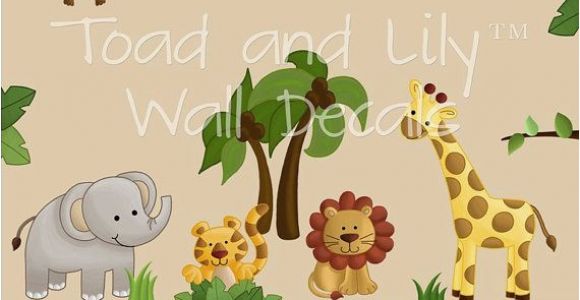 Safari Wall Murals for Nursery Fabric Wall Decals Jungle Animal Safari Girls Boys Bedroom Playroom